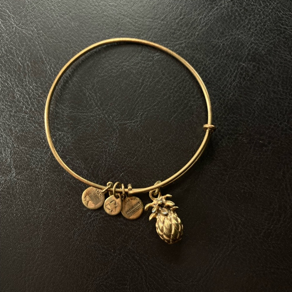 Alex and Ani Gold Pineapple Bangle Bracelet